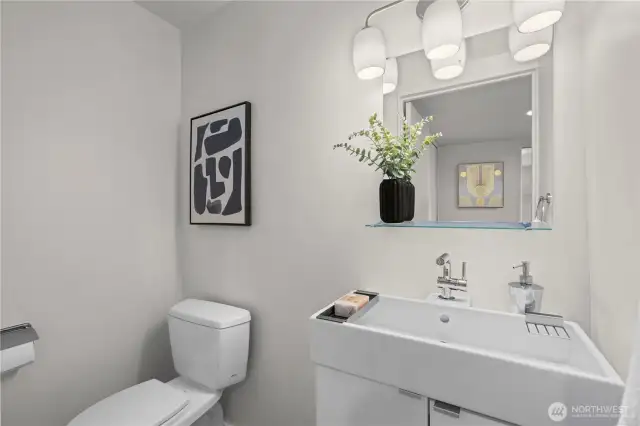 Half bath on the lower level.
