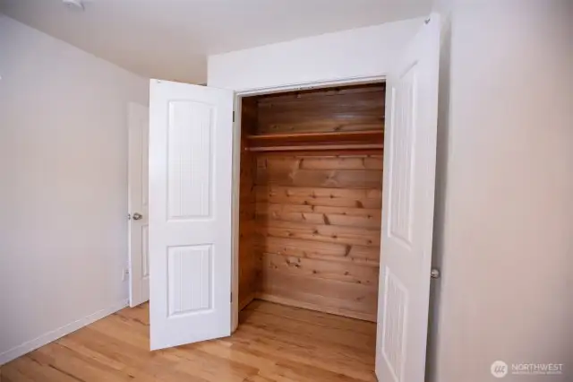 All 3 bedrooms feature cedar-lined, double door closets.