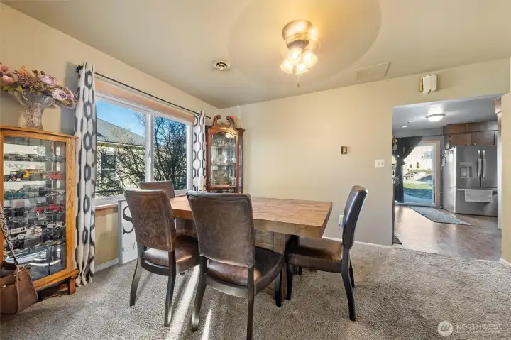Dining space between living and kitchen