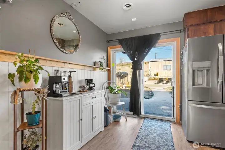 Slider takes you to the back patio