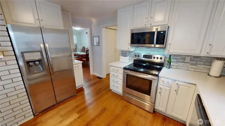 The newer appliance package means you won't have to be making replacements any time soon and the pantry (shown near the first doorway) means you can keep all your non perishables on hand.