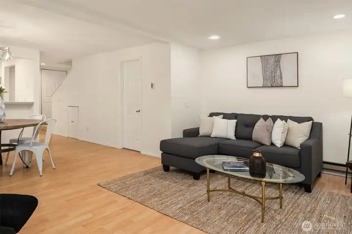 another angle to show the door to remodeled powder room!