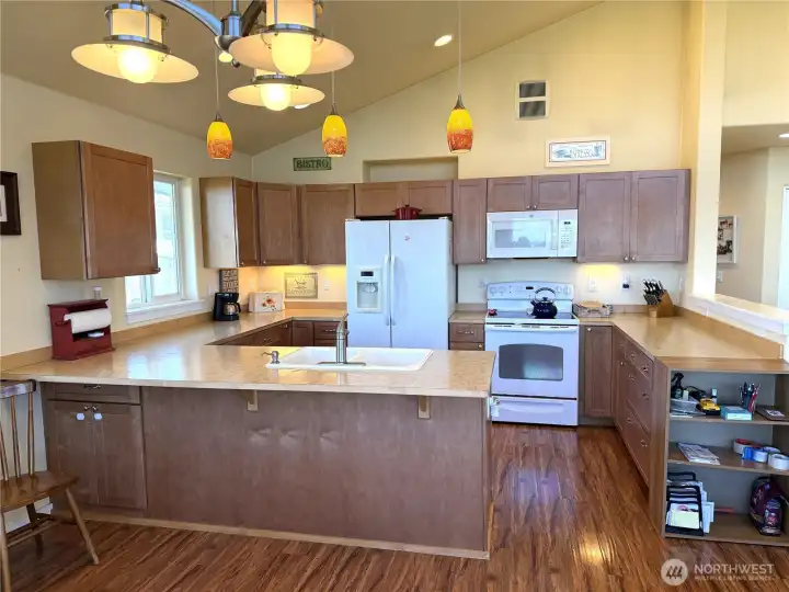 All appliances are included.  As you can see, plenty of counterspace.