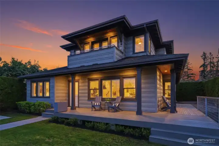 Positively magical – porch lights glow from the cedar soffits. A smart, charismatic, and luxurious West of Market place to call home.
