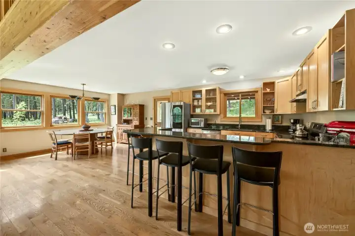 Host kitchen and dinning area.