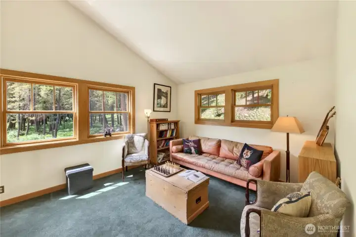 Loft upstairs has beautiful views too.