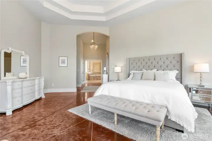 Spacious primary suite with huge his/hers closets, and ensuite bathroom