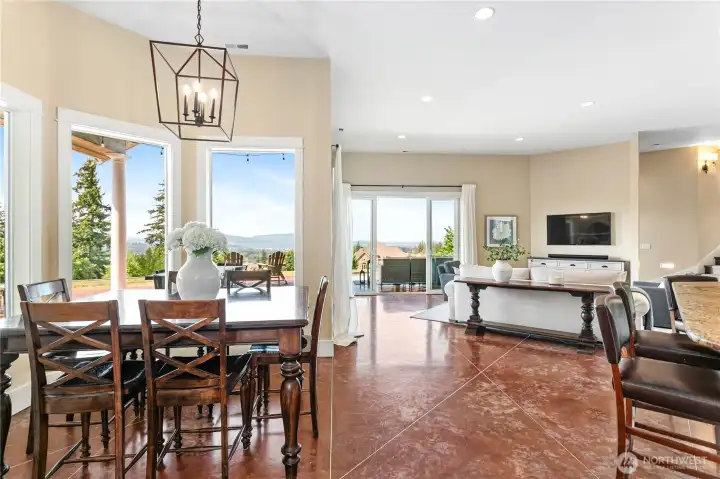The breakfast nook off the kitchen has a beautiful view