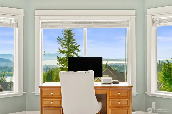 4th bedroom upstairs, shown as a second office. On a clear day you can see to the Olympics from here.