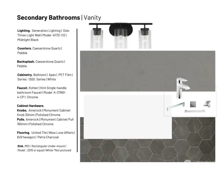 Secondary Bathrooms- Vanity