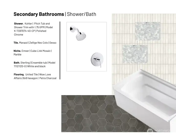 Secondary Bathrooms- Bath/Shower