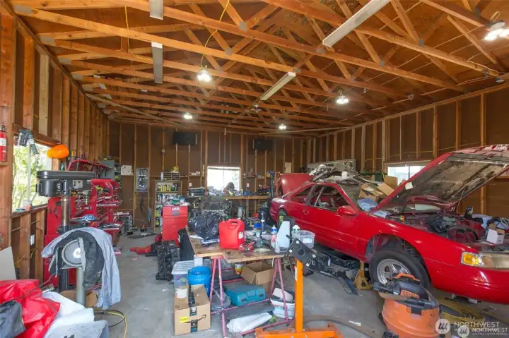 Inside large workshop area