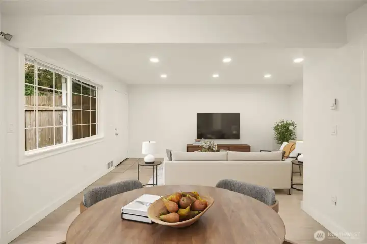 Living area and dining space (virtually staged) Living area and dining space (virtually staged)