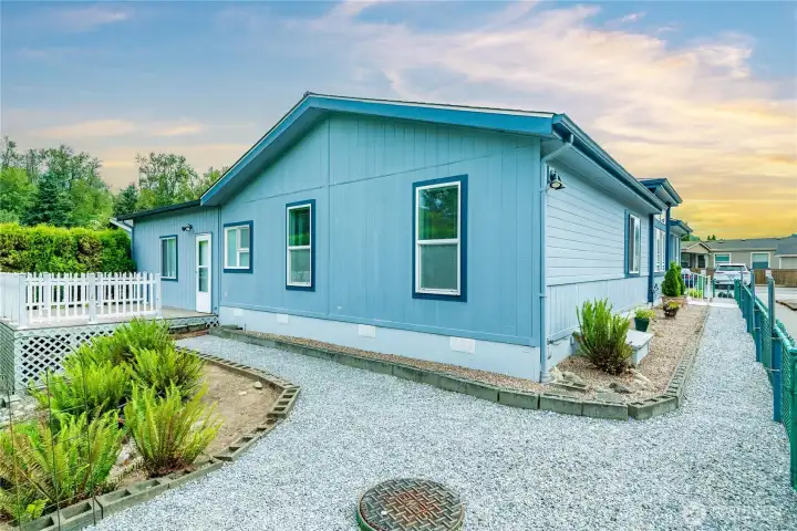 Low maintenance landscape.