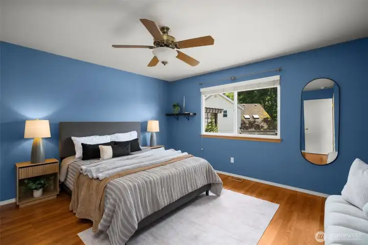 Spacious primary bedroom