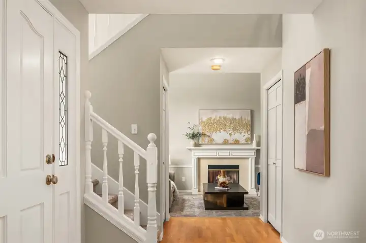 Grand Foyer - Welcomes You Home to a Expansive Living Room with Wood Burning Fireplace