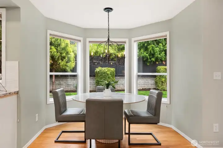 Breakfast Nook Surrounded by a Private Backyard Space