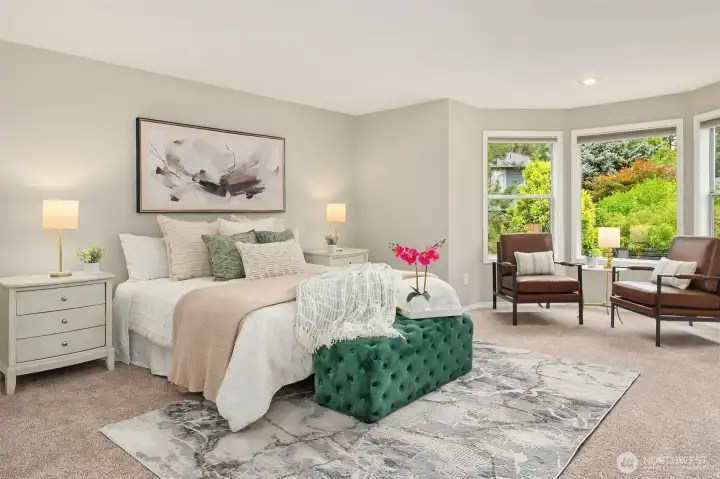 Expansive Primary Suite with Sitting Area and Ensuite 5 Piece Bathroom