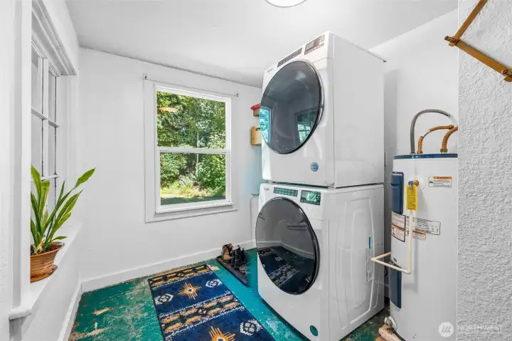Just off the kitchen is the laundry/utility room Just off the kitchen is the laundry/utility room
