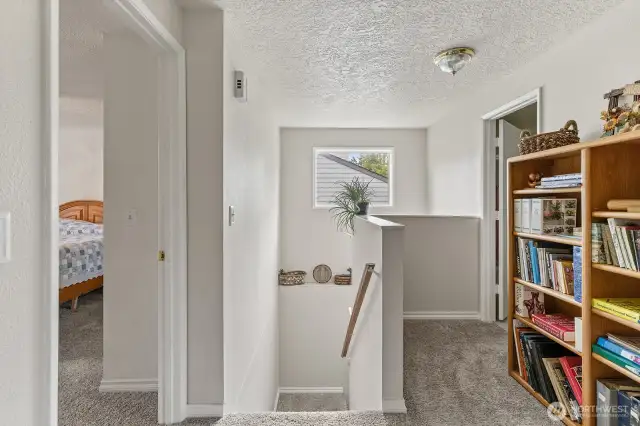 Stairs to lower living area