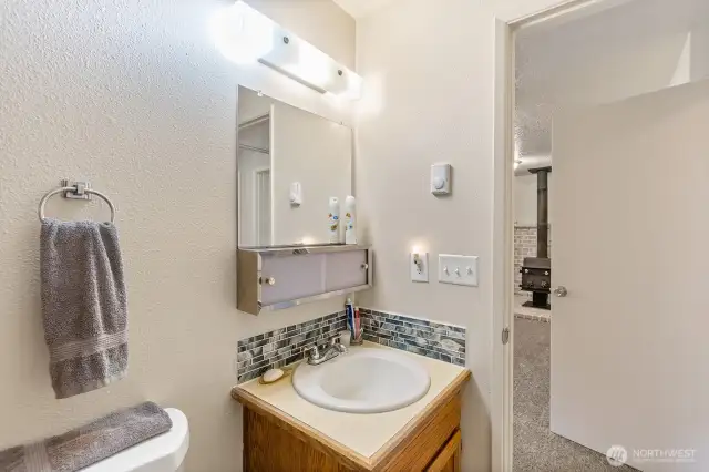 3/4 bath in lower living area
