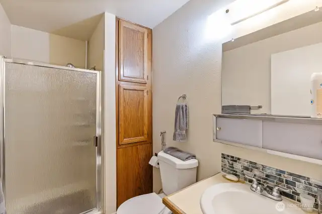 3/4 bath in lower living area