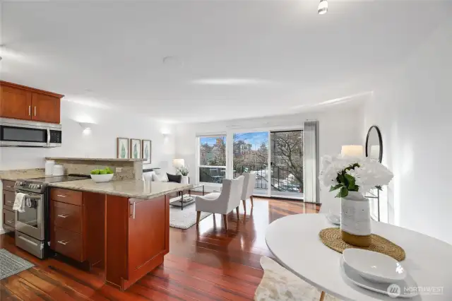 Beautiful natural light in this south facing unit all day long.