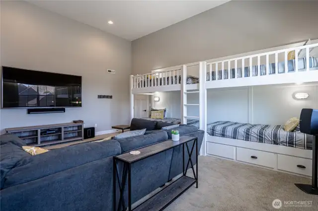 Downstairs media/bunk room