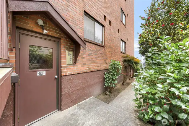 "Front door" with intercom entry