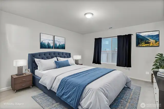 Bedroom 1. Virtually staged