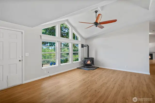 Stay snug and cozy all winter with a charming fireplace that provides warmth and ambiance throughout the colder months.