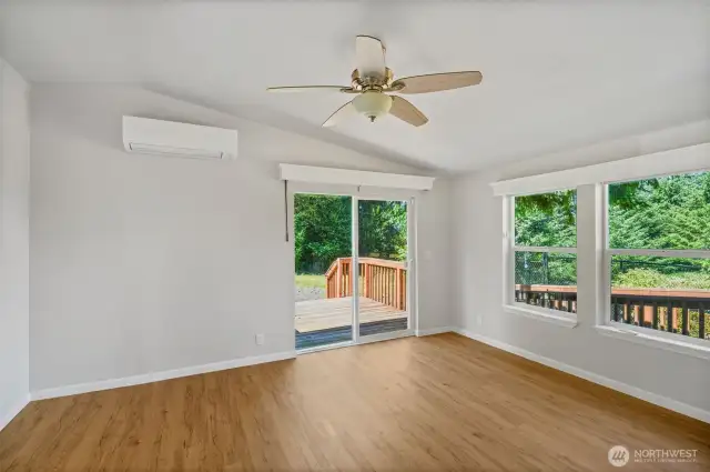Own little oasis at the end of the day, with access to the fresh air and sunshine. Primary bedroom with its own entrance and patio