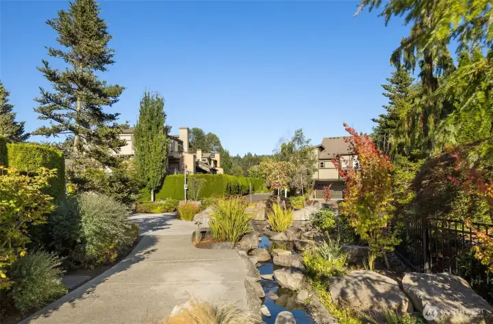 Well maintained community with walking trails and mature landscaping