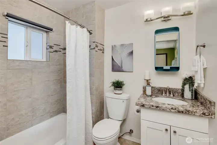 Designer fixtures & finishes in Bathroom.