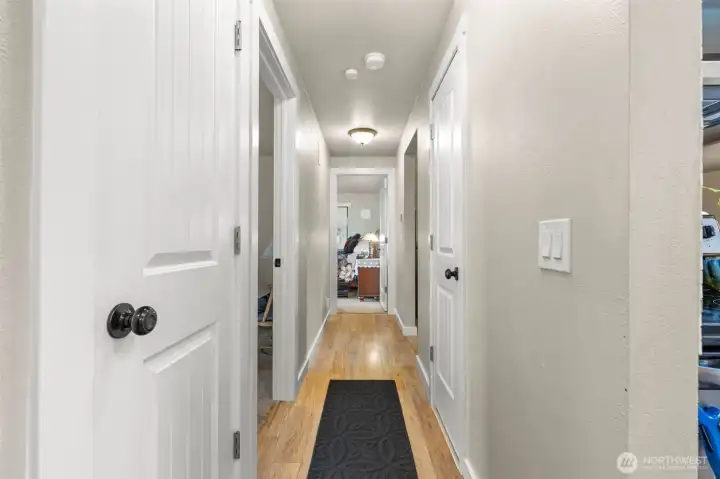 Hallway from the guest bath to the Primary Suite