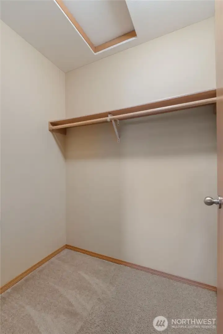 Walk-in closet in primary