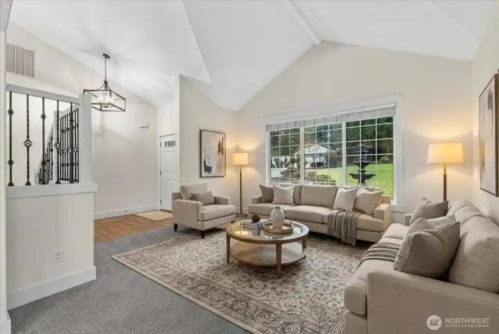 Virtually staged living room