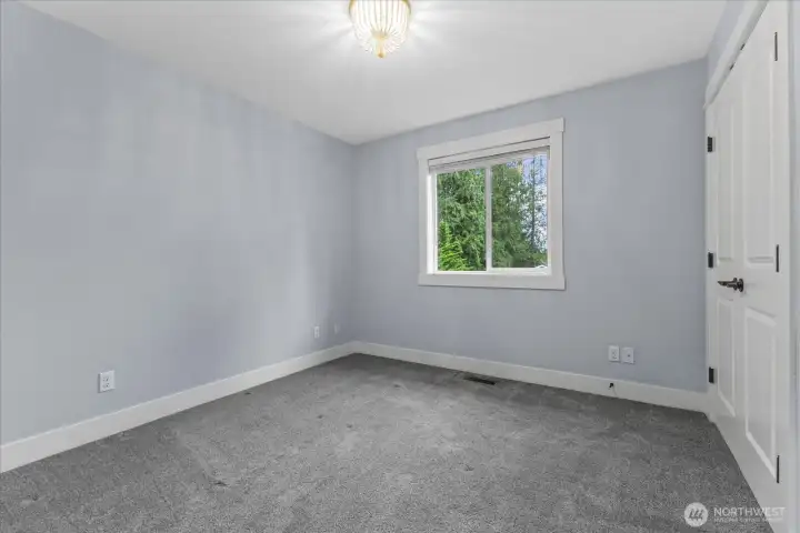 Bedroom #2. Window coverings convey