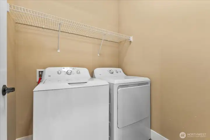Utility room next to garage exit. Ask about the "centralized hub" or also called a "plumbing distribution manifold"  that is located behind the door. We recommend that you learn about this key feature if it's new for you