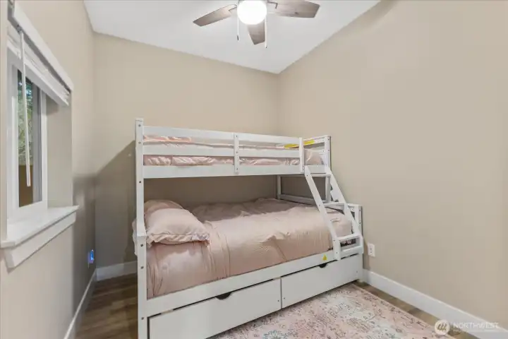 DADU bedroom #1. That bunkbed is a queen-full size and is negotiable