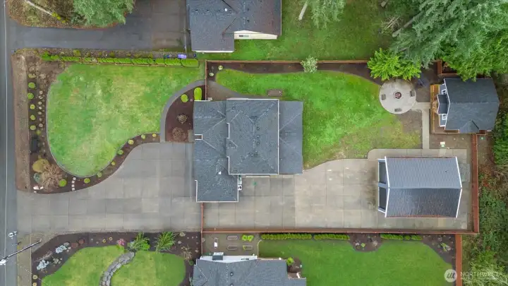 See the full fenced property in the drone image