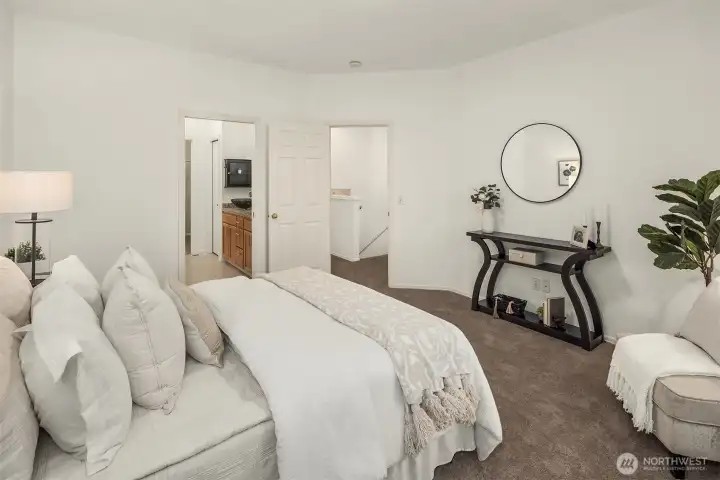 Looking toward the entrance and primary bath