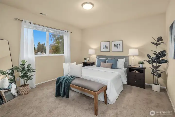 Incredibly generous bedrooms on the lower level. With adjacent full bath this could easily function as a second primary.