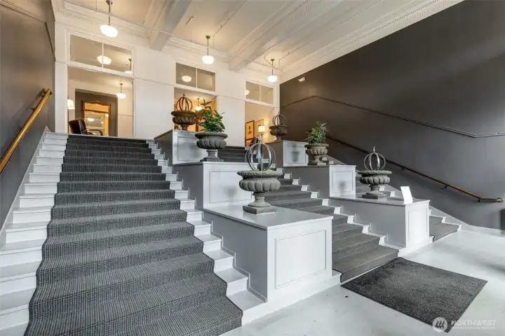 The vast, welcoming entrance to QA High!