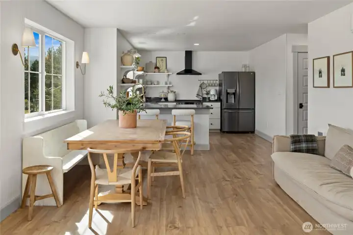 Open-concept living adds to the home’s light and expansive feel.