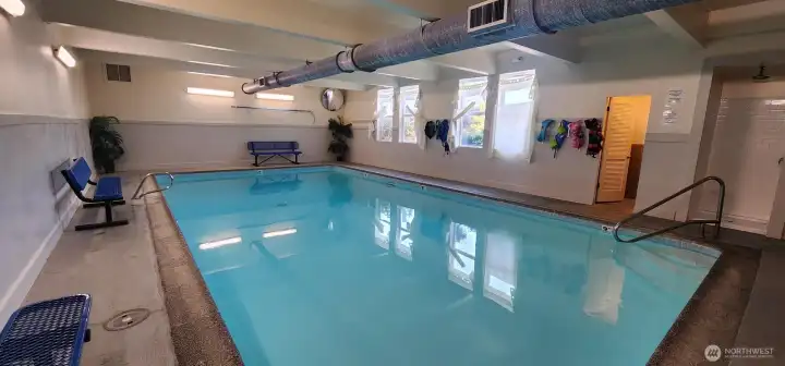 Heated indoor pool area