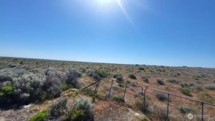 Midway of property facing East