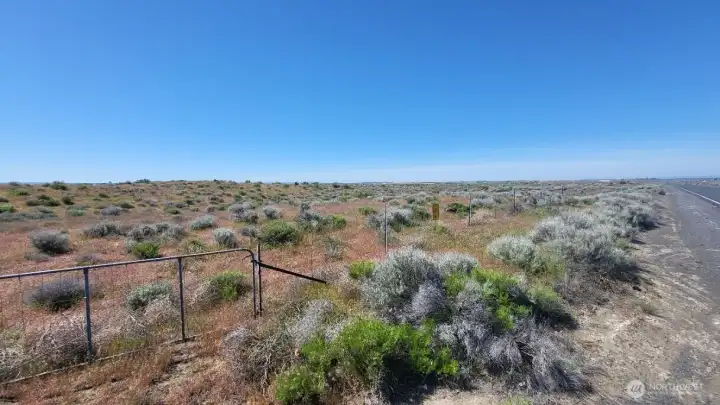 Midway of property facing West