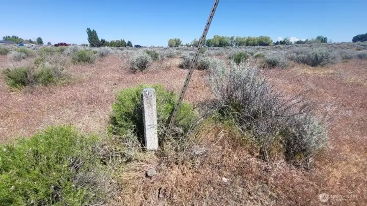 Soutwest corner marker, facing North