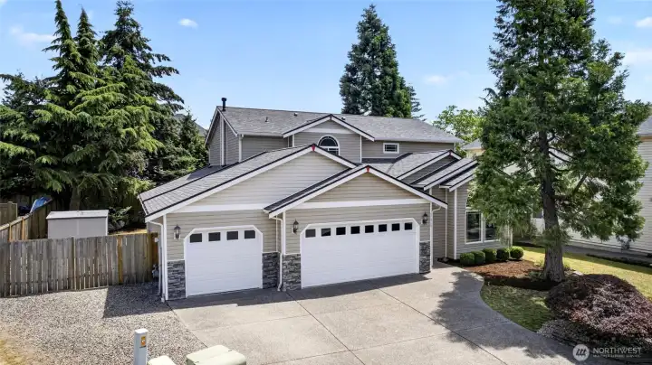 Front of Home with 4 Car Garage